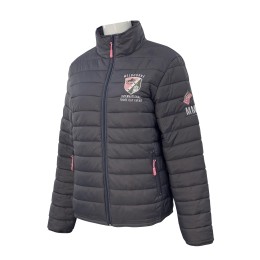 Custom made women's long sleeve clip cotton down coat design zipper embroidered seal embroidered word down coat pink zipper button equestrian competition equestrian school young girls four shirt bag pocket designJ932 Custom made women's long sleeve clip cotton down coat design zipper embroidered seal embroidered word down coat pink zipper button equestrian competition equestrian school young girls four shirt bag pocket designJ932